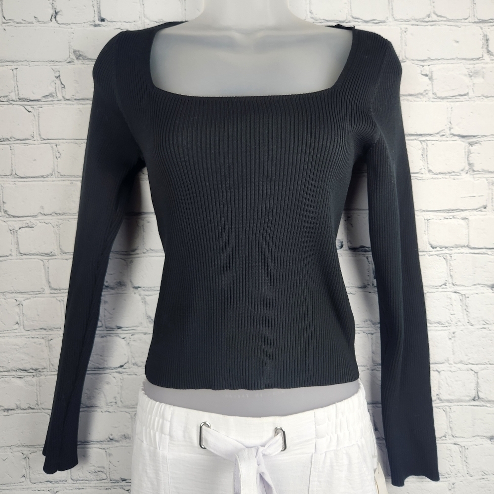NWT Sincerely Jules Black Ribbed Sweater